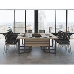 Krzesła Vienna (18 szt ) Stół konferencyjny 414x200cm Twist H18 na 18 osób